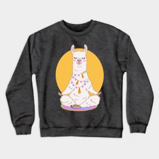 Llama Zen Vibes Llamastay Namaste Yoga Pose Crewneck Sweatshirt